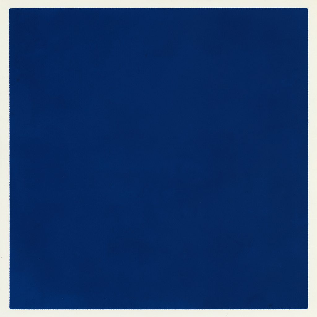 A matte gouache poster painting of a water treatment structure under construction, rendered in navy blue and pale gray tones with a focused, methodical mood
