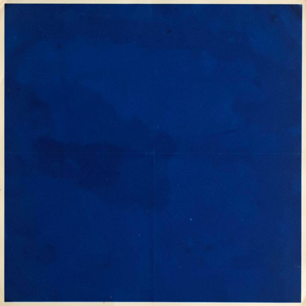 A matte gouache poster painting of a rural landscape with a decentralised water installation, in deep navy blue and earthy tones with a hopeful mood